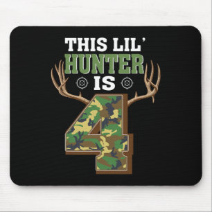 Mousepad Quarto aniversário caçador de veados de 4 anos 1