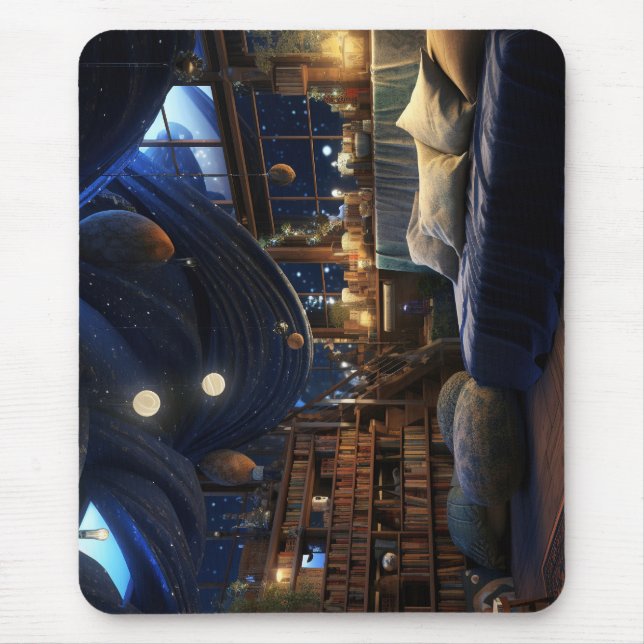 Mousepad Quarto de fantasia à noite  (Frente)