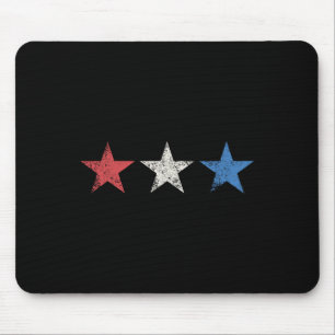 Mousepad Quarto Vermelho White Blue Stars Fofo Americano Pa