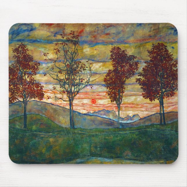 Mousepad Quatro Árvores (Landscape Art) (por Egon Schiele) (Frente)