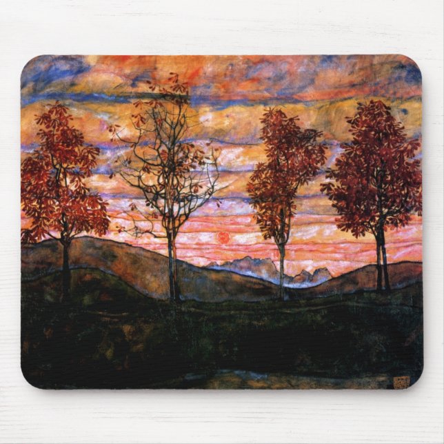 Mousepad Quatro árvores por Egon Schiele (Frente)