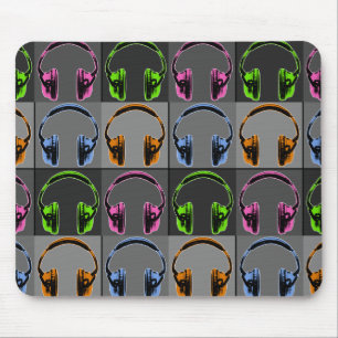 Mousepad Quatro Fones de ouvido de arte Pop