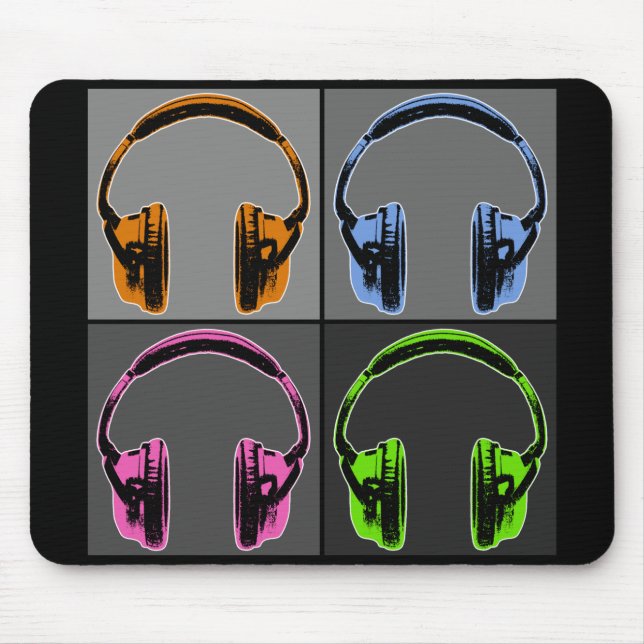 Mousepad Quatro Fones de ouvido Pop (Frente)