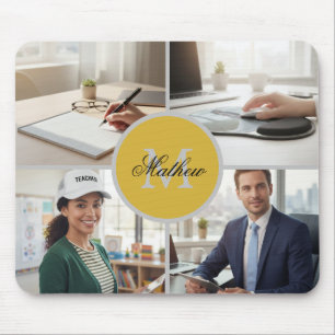 Mousepad Quatro Fotos Nome Monograma Personalizado