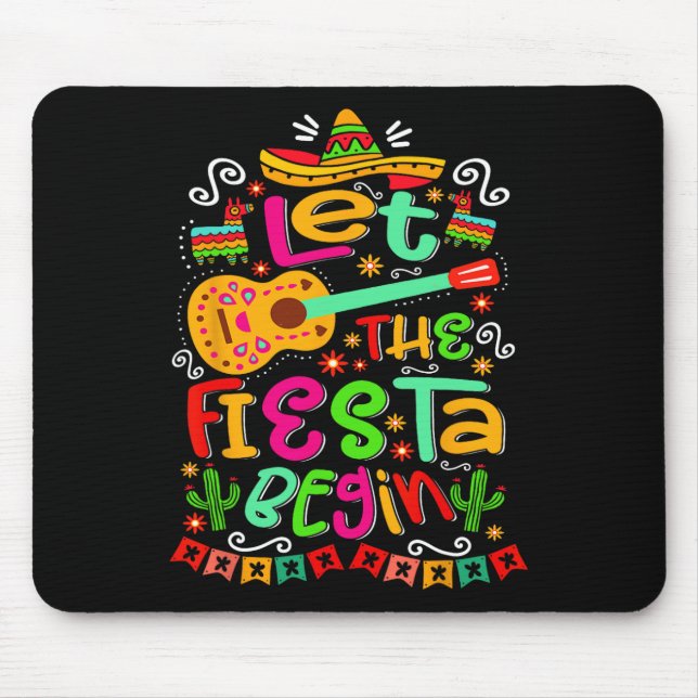 Mousepad Que a Fiesta comece a festa México Cinco mexicanos (Frente)