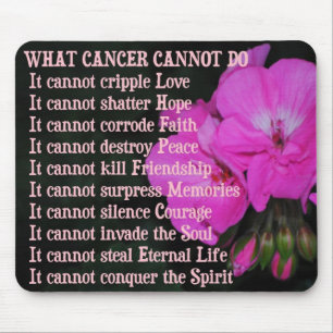 Mousepad Que cancer não pode fazer o gerânio cor-de-rosa