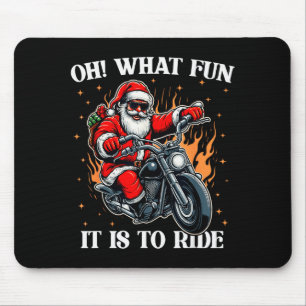 Mousepad Que Diversão É Andar de Moto Biker Papai Noel C