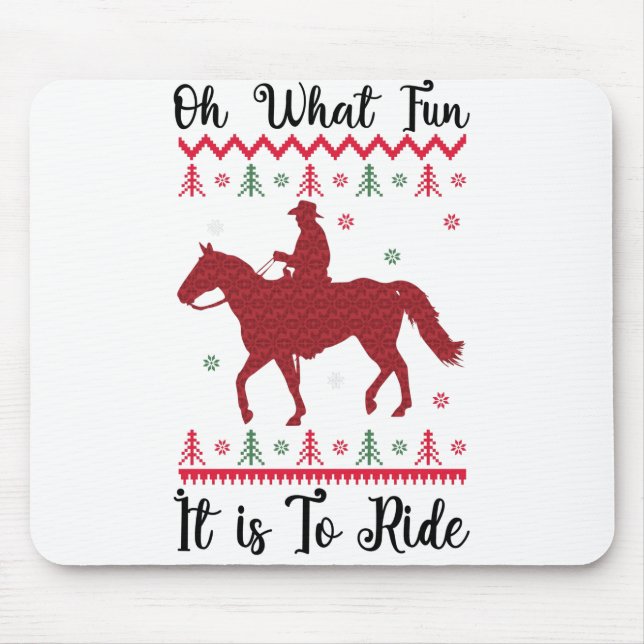 Mousepad Que Divertido É Viver O Natal Dos Cavalos (Frente)