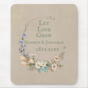 Mousepad Que o amor cresça, as estórias de casamento flor