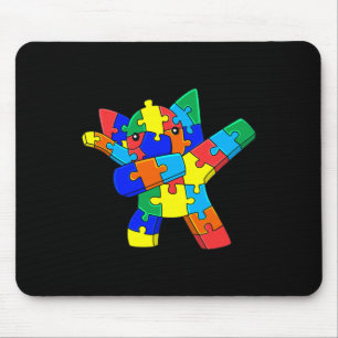 Mousepad Quebra-cabeça de Elefante Batido Peças Autism Dab 