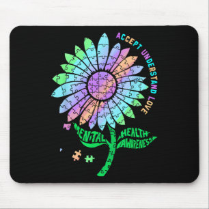 Mousepad Quebra-cabeça de Girassol de Conscientização sobre