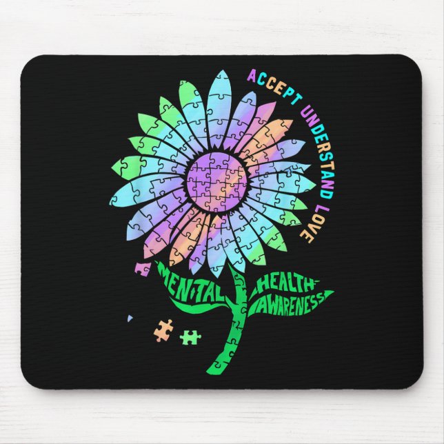 Mousepad Quebra-cabeça de Girassol de Conscientização sobre (Frente)