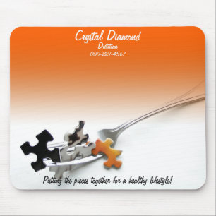 Mousepad Quebra-cabeça de Saúde Conceito Laranja Ombre Mo