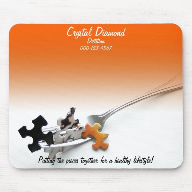 Mousepad Quebra-cabeça de Saúde Conceito Laranja Ombre Mode (Frente)