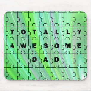 Mousepad Quebra-cabeça Pai Totalmente Incrível Verde