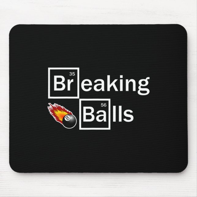 Mousepad Quebrando Piscina Billiard Player Snooker 8 Ball E (Frente)