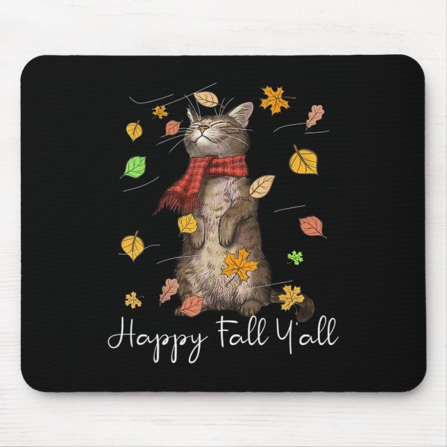 Mousepad Queda Feliz de Gatinho de Gatinhos de outono (Frente)