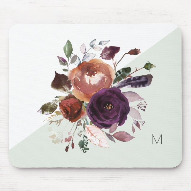 Mousepad Queda Monograma Floral (Frente)