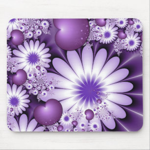 Mousepad Queda no Fractal das flores & dos corações do