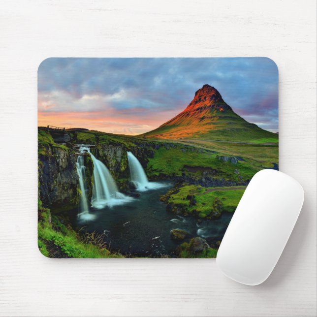 Mousepad Quedas | Kirkjufall, Islândia (Com mouse)