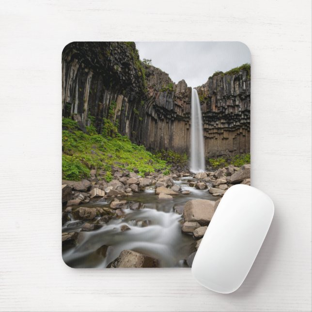 Mousepad Quedas | Svartifoss Waterfall, Sul da Islândia (Com mouse)