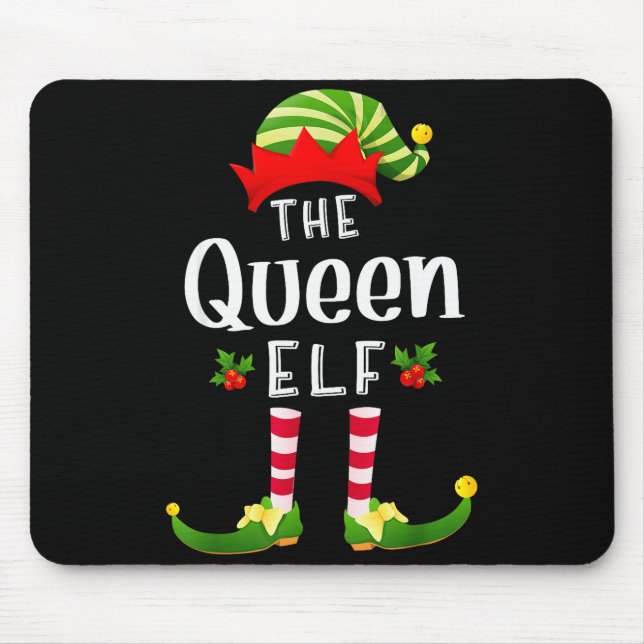 Mousepad Queen Christmas Elf Matching Pajama X-mas Party  (Frente)