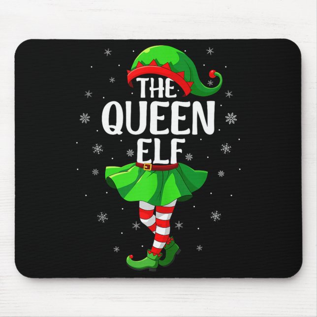 Mousepad Queen Elf Christmas Girls Women Elf Squad Xmas Fam (Frente)