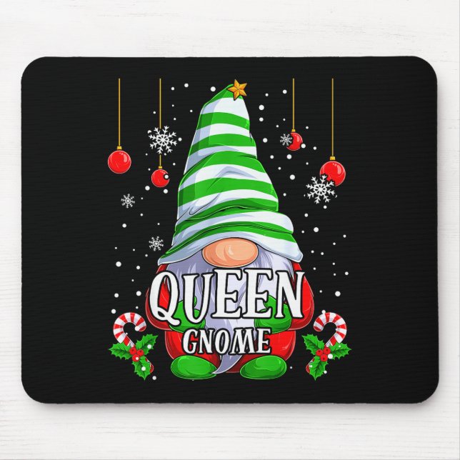 Mousepad Queen Gnome Christmas Pajamas Matching Family Grou (Frente)