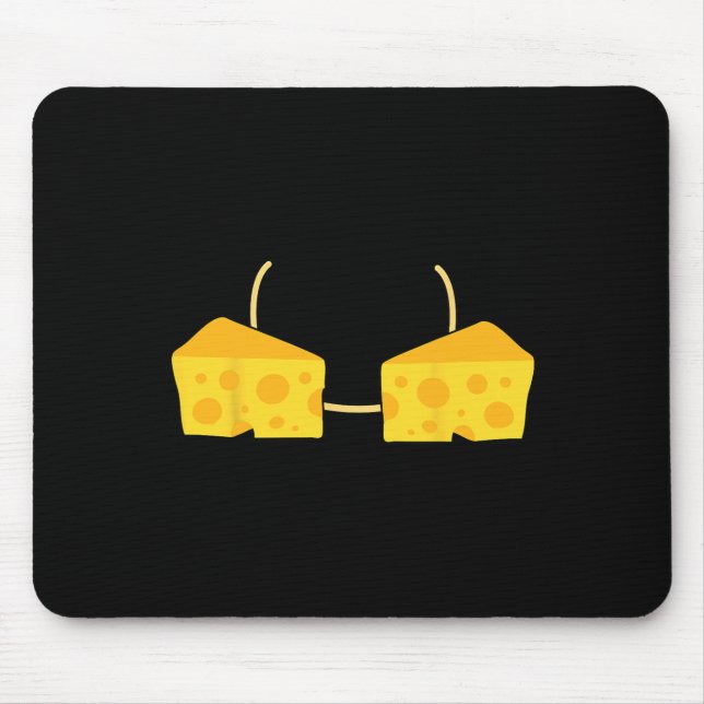 Mousepad Queijo Bra Costume Fácil Comida Bonito presente no (Frente)