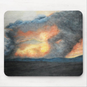 Mousepad queimando montanhas (aquarela)