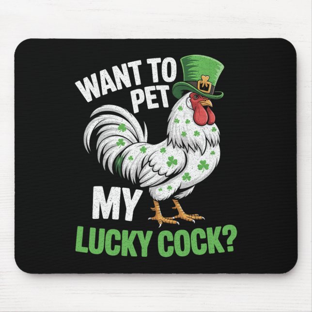 Mousepad Quer Acariciar Meu Lucky Divertido St Patricks Hom (Frente)