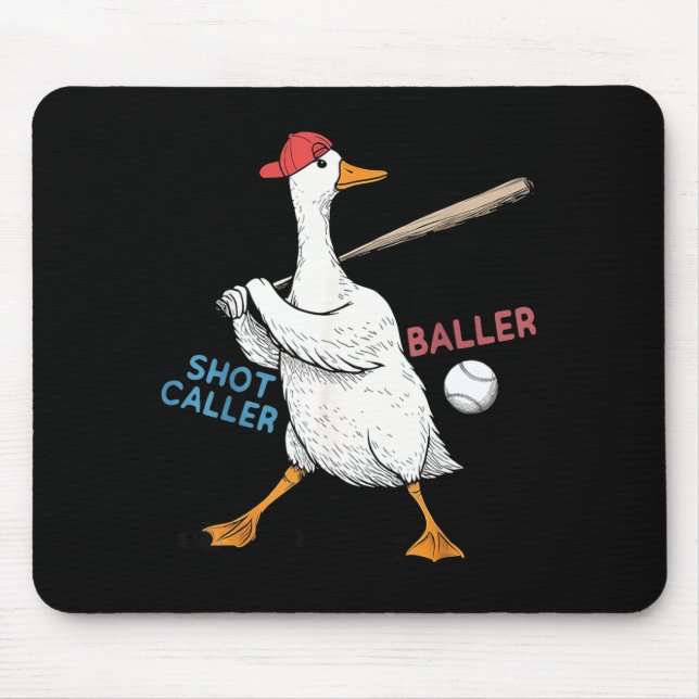Mousepad Quer Ser um Grande Chefe de Tiro, Ganso Engraçado  (Frente)