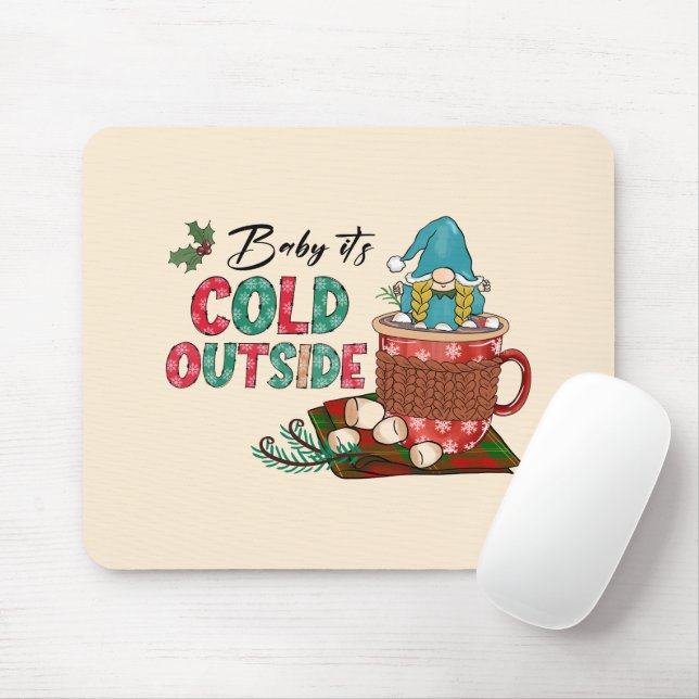 Mousepad Querida, está frio lá fora | Gnomo de Natal (Com mouse)