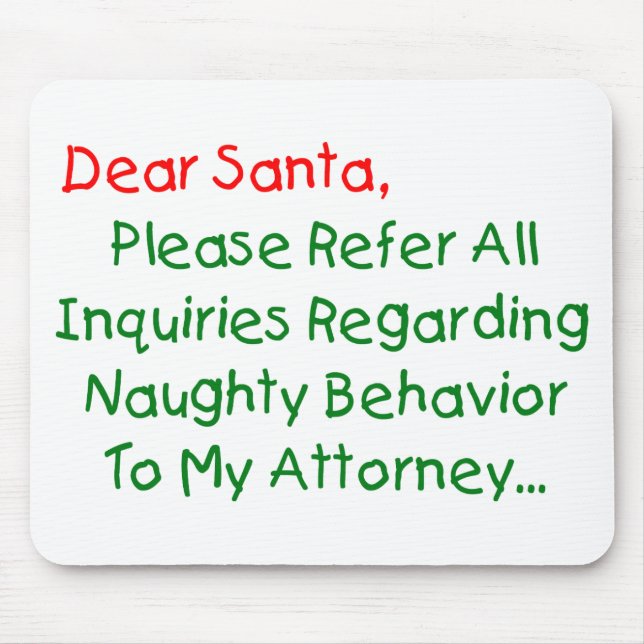 Mousepad Querido Advogado Papai Noel - Carta de Natal Diver (Frente)