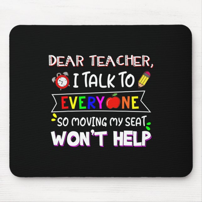 Mousepad Querido professor divertido eu falo com todos Muda (Frente)