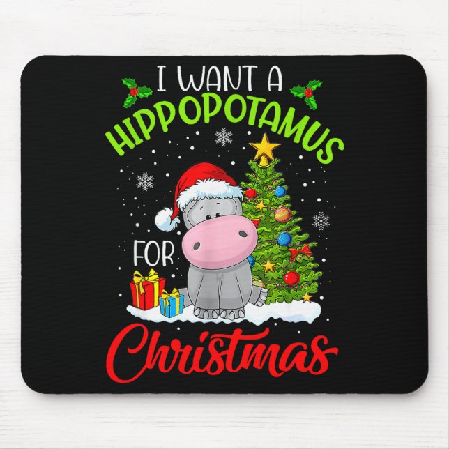 Mousepad Quero um Hipopótamo no Natal (Frente)