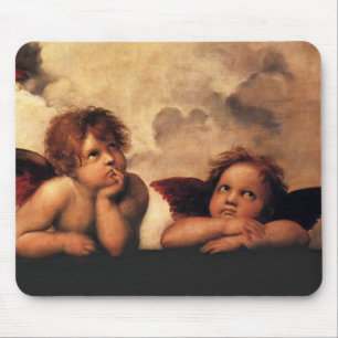 Mousepad Querubins Sistine Madonna de Raphael 2 anjos