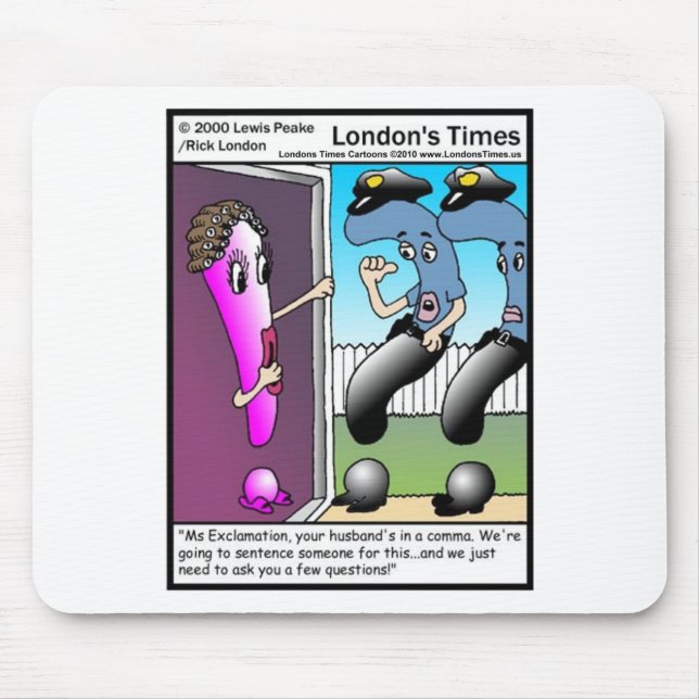 Mousepad Question Police Funny Cartoon Gifts & Tees (Frente)