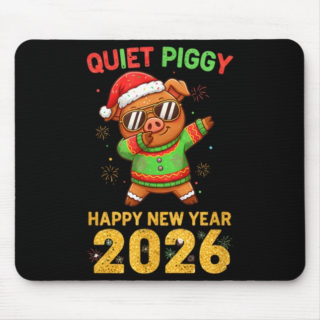 Mousepad Quiet Ggy Happy New Year 2026 Cute Animal  (Frente)