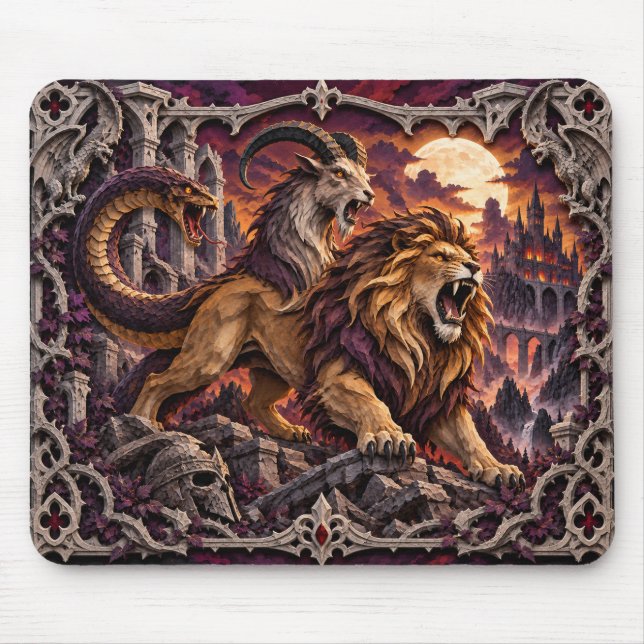 Mousepad Quimera, Monstro de Corte de Papel (Frente)