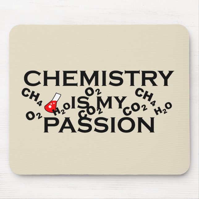 Mousepad química é minha paixão, citação química engraçada (Frente)