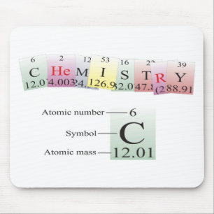 Mousepad Química soletrada com elementos