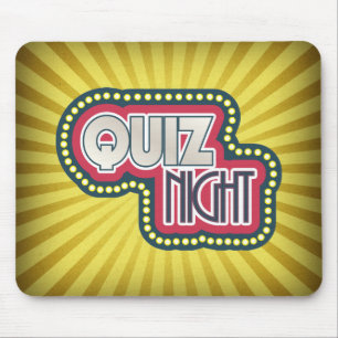 Mousepad Quiz Night Trivia Party Yellow Sunburst