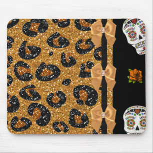 Mousepad RAB Rockabilly Dourado Estampa de Leopardo Açúcare