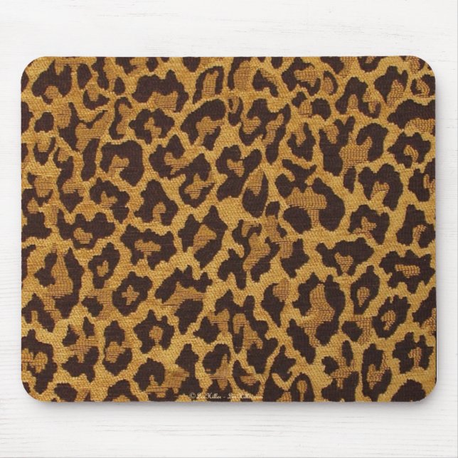 Mousepad RAB Rockabilly Estampa de Leopardo Marrom Dourado (Frente)