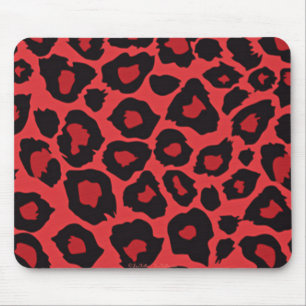 Mousepad RAB Rockabilly Estampa de Leopardo Vermelho Preto