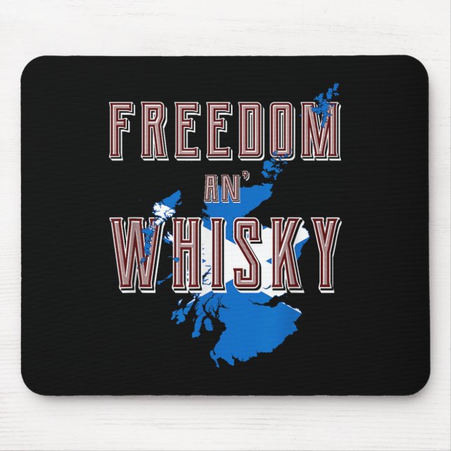 Mousepad Rabbie Burns Cita Liberdade Cores Escoceses Whisky (Frente)