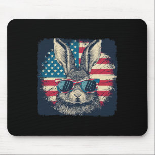 Mousepad Rabbit American Patriot 4 de julho Gift Lover