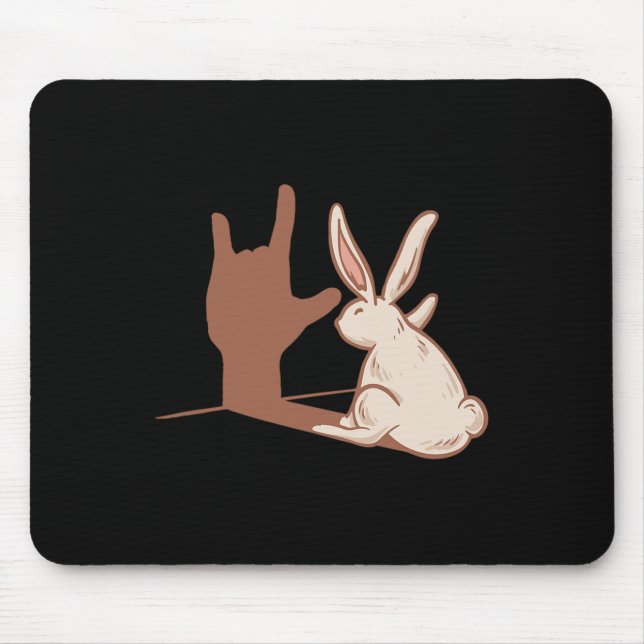 Mousepad Rabbit Asl Gesto de Mão surdo Audição Perda de Awa (Frente)