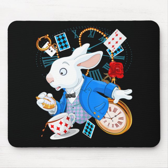 Mousepad Rabbit Gift | Alice In Wonderland  - White Rabbit (Frente)